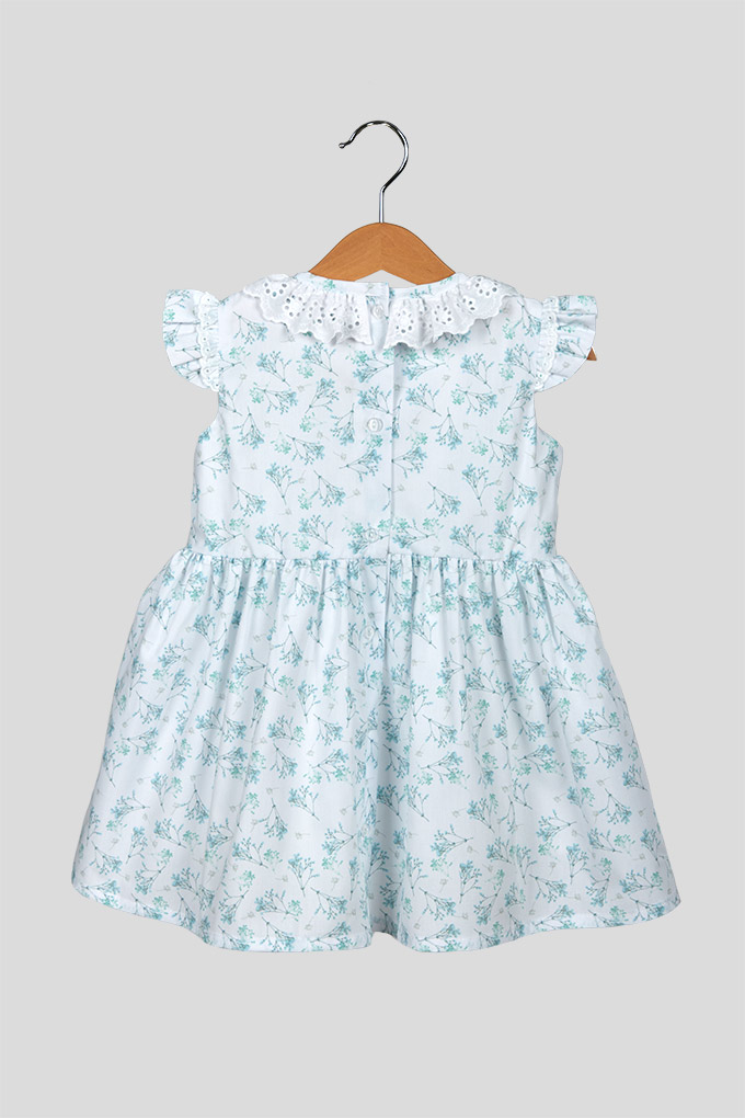 Laced Flowers Printed Baby Dress