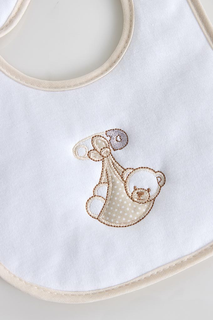Baby Bear Impermeable Embroidered Bibs