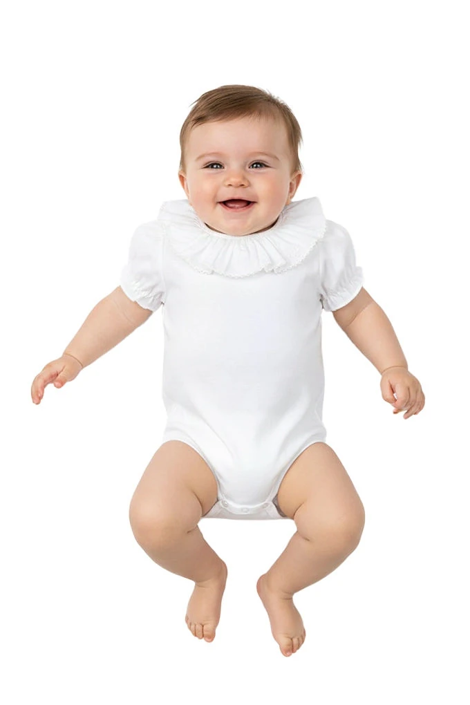 Short Sleeve Bodysuit w/ Frill Collar