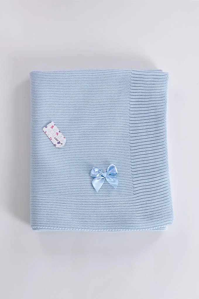 Bow Knitted Baby Blanket