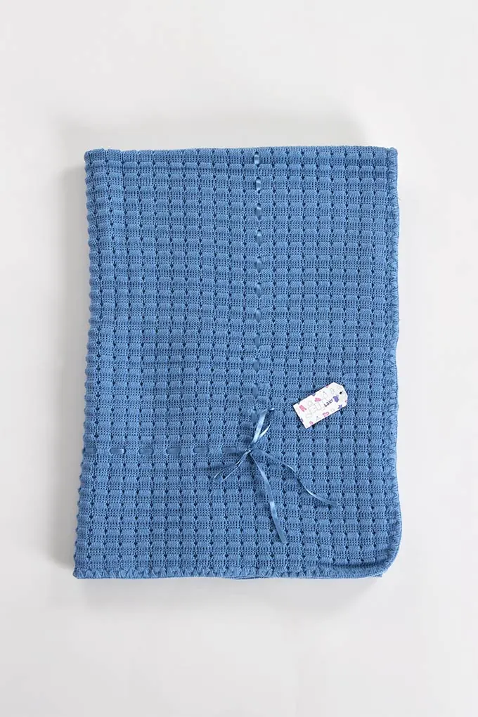 Satin Tape Knitted Baby Blanket
