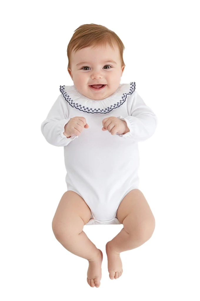 Bodysuit w/ Embroidery Collar