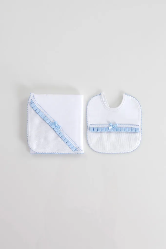 Burp Cloth + Bib Baby Set f/ Embroidery