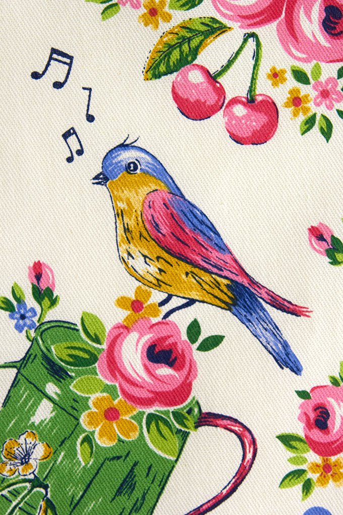 Singing Bird Printed Twill Kitchen Cloths