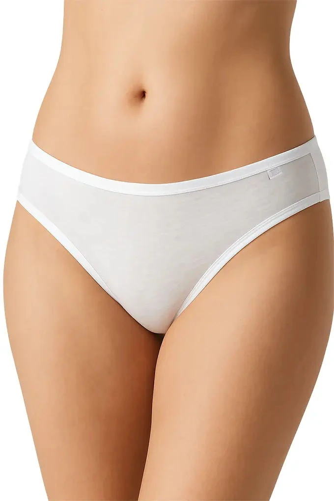 Woman Reinforced Elastic Plain Bikini Knickers