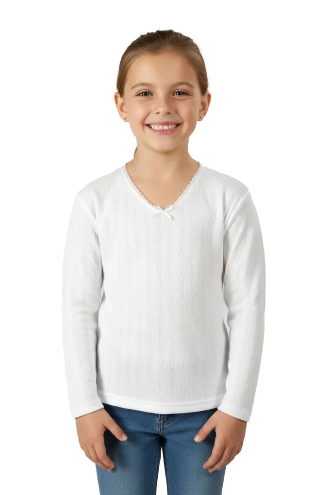 Girl Jacquard Long Sleeves Shirt