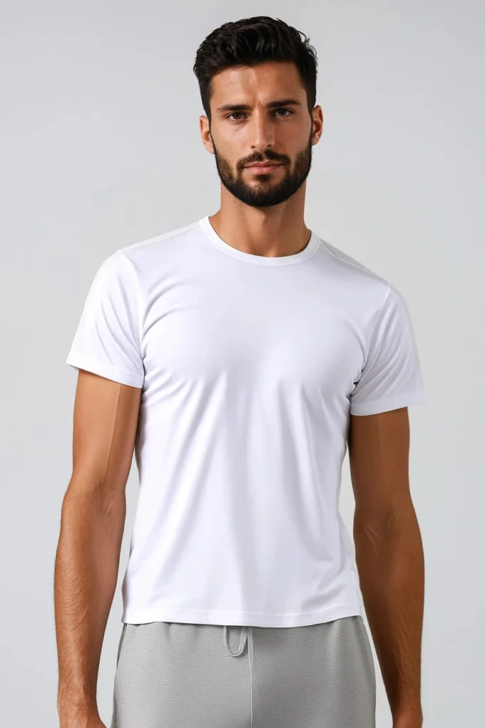 Camisola Manga Curta Gola Redonda Homem