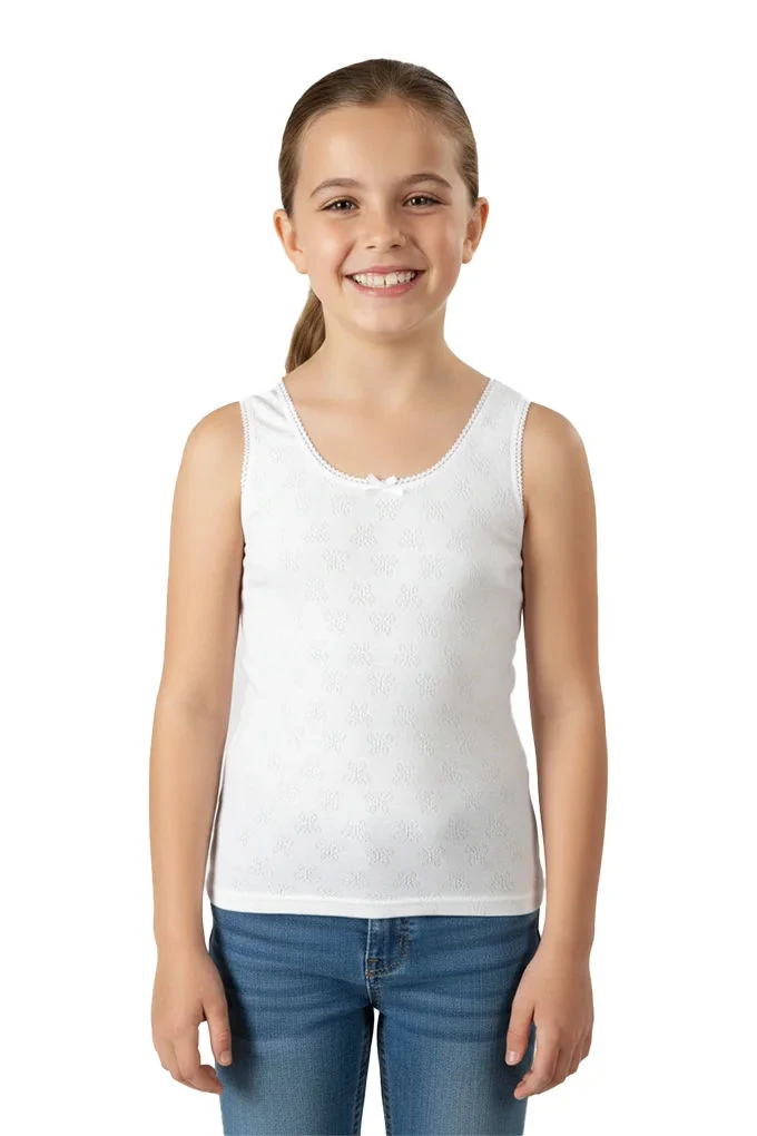 Girl Jacquard Sleeveless Shirt