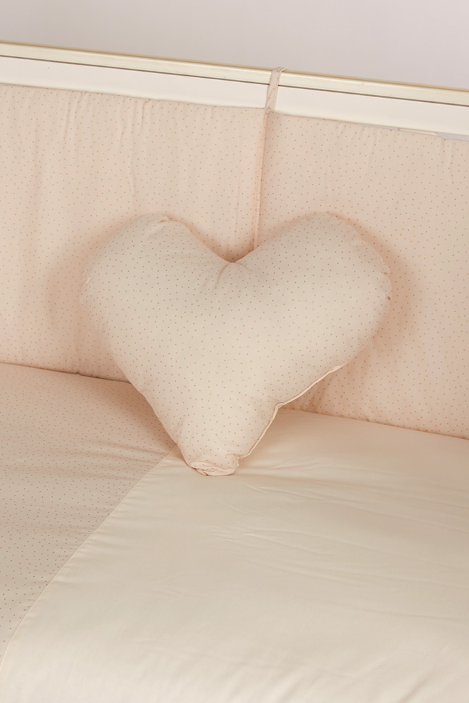 Golden Dots Printed Heart Pillow