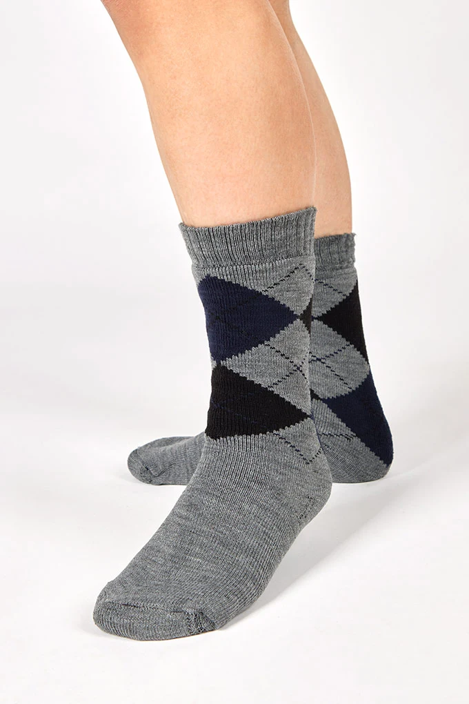 Man Intarsia Wool Crew Socks