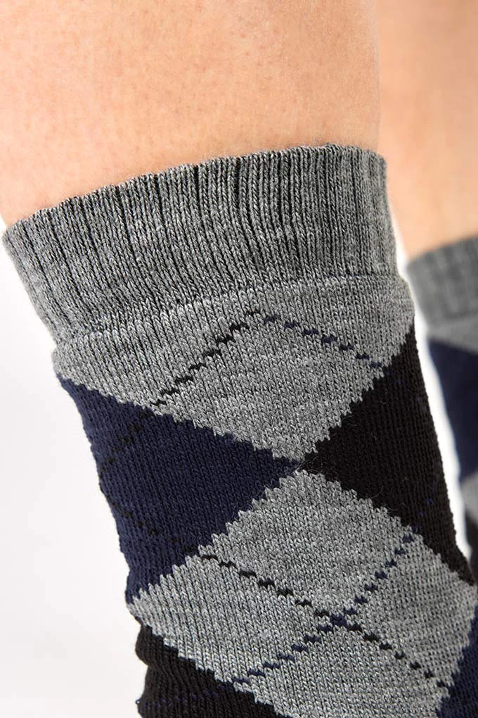 Man Intarsia Wool Crew Socks