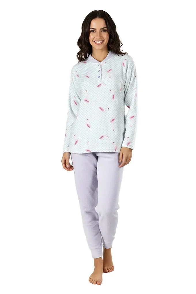 591 Woman Coral Printed Pyjama Set