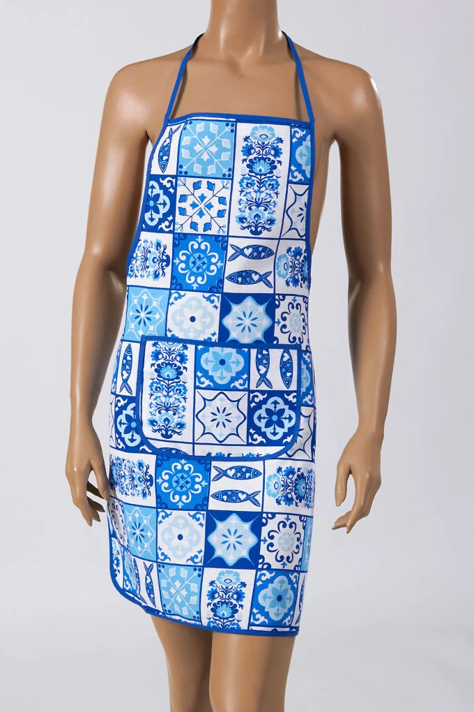 Blue Tiles Traditional Kitchen Aprons