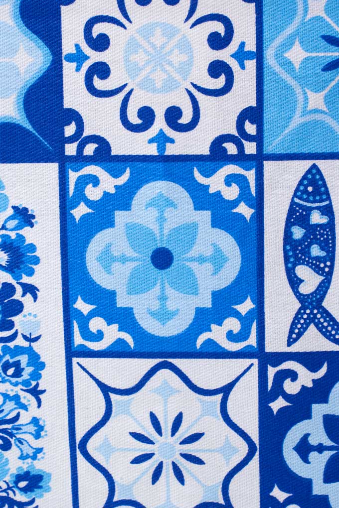 Blue Tiles Traditional Tablecloth