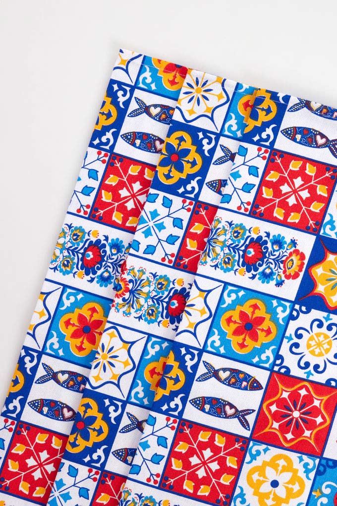 Colorful Tiles Traditional Kitchen Cloths