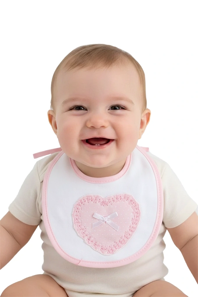 Hearts Embroidered Bibs