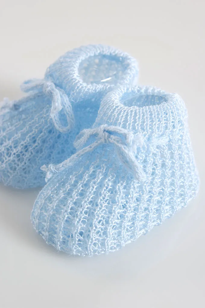 Knitted Baby Booties w/ Laces