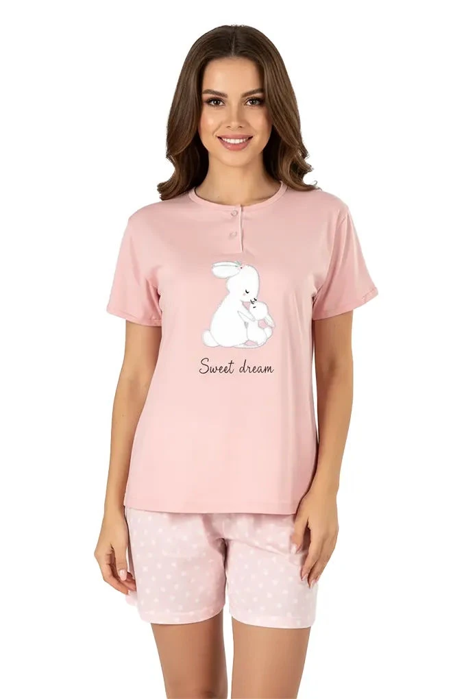 Woman Printed Short Sleeve Pyjama Set 17001