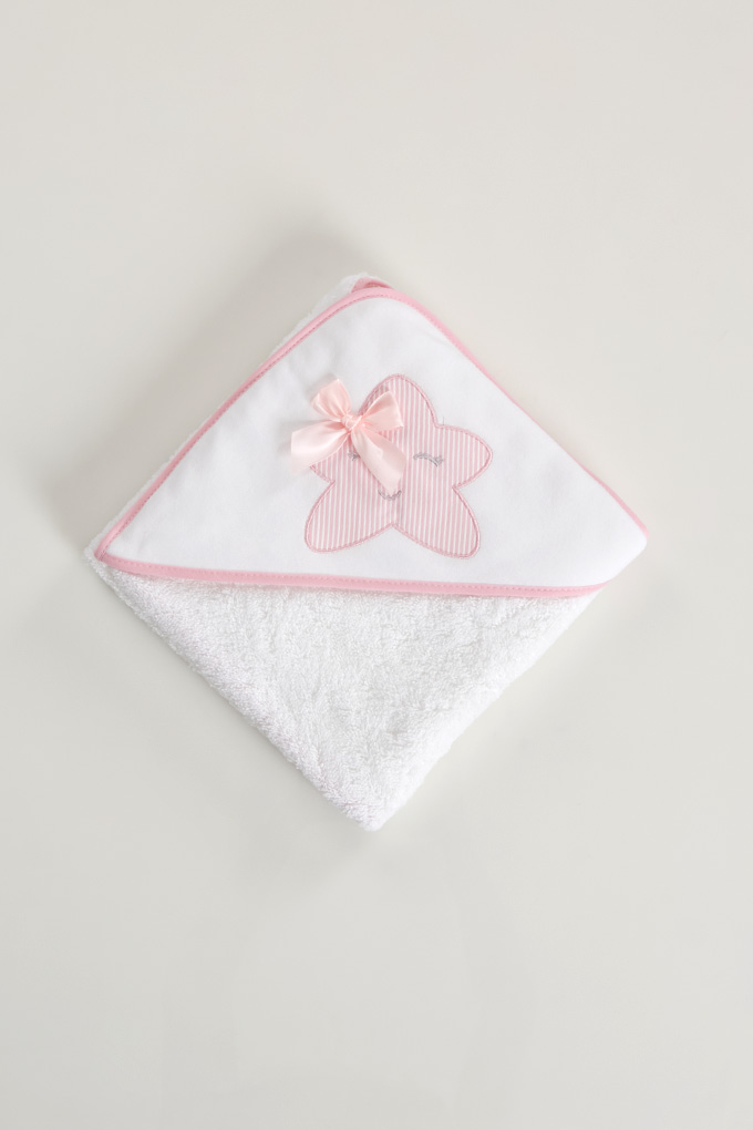 Star w/ Bow Printed Baby Towel