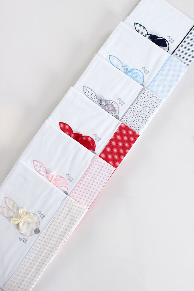 Bunny Embroidered Cotton Baby Sheets Set