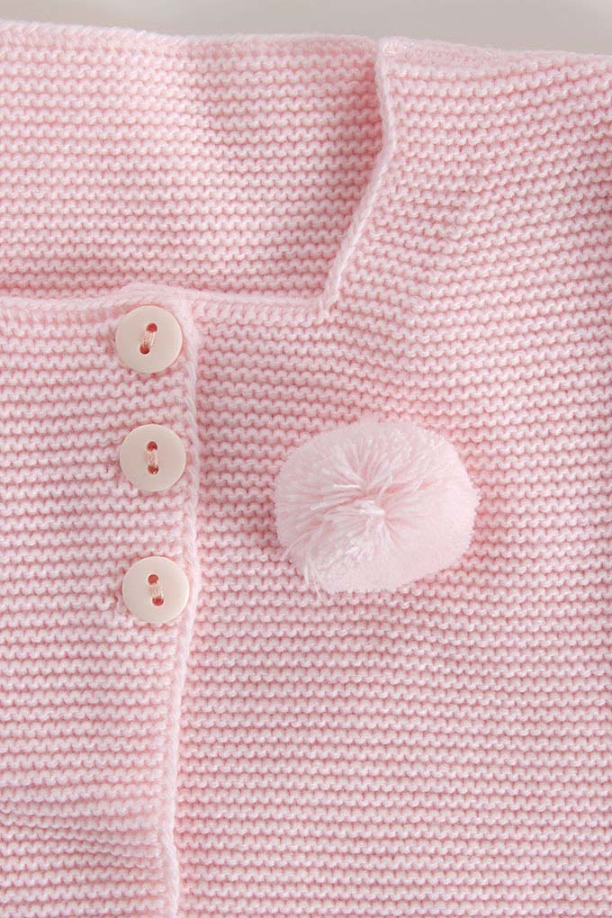Knitted Baby Jacket w/ Pompom