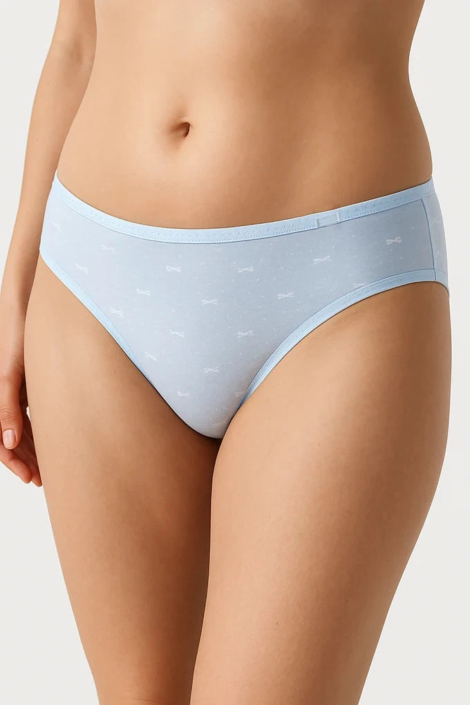 Woman Printed Ribbon Bikini Knickers