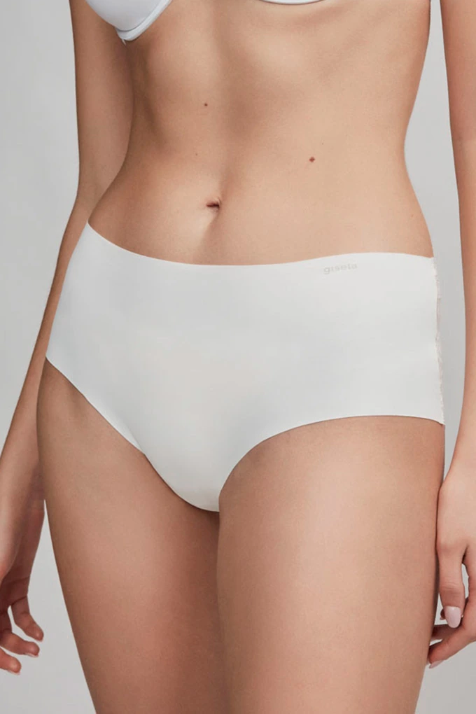 Woman Laced Microfiber High Waist Briefs