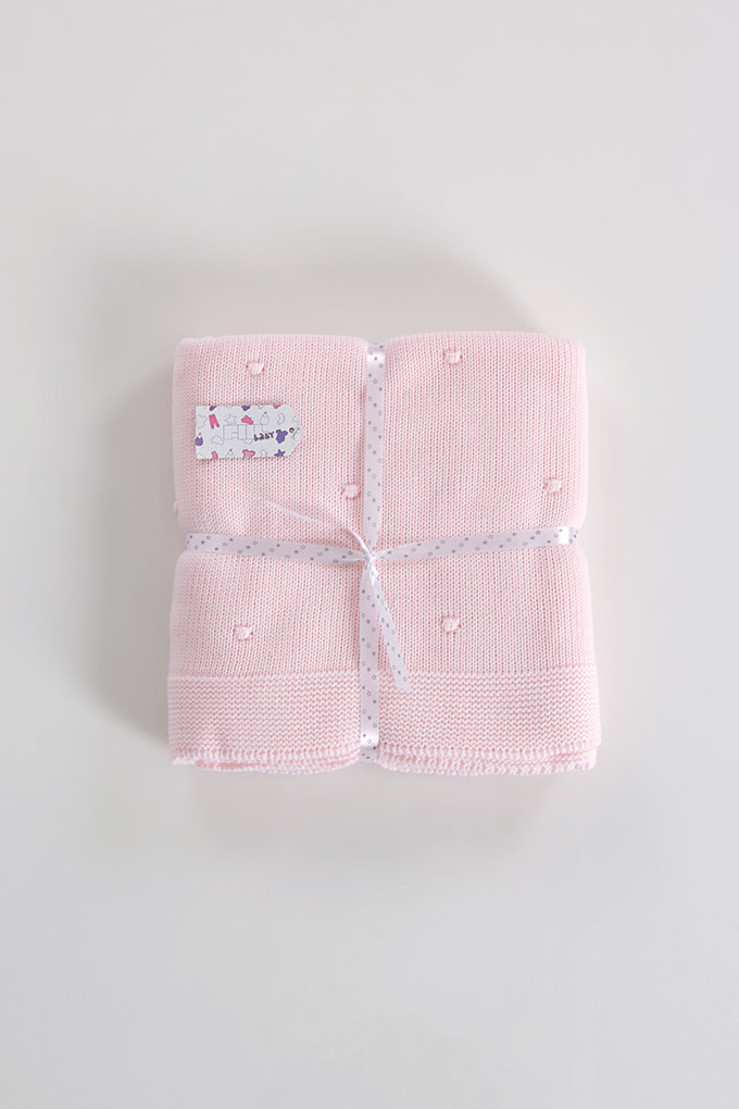 Pompom Knitted Baby Blanket