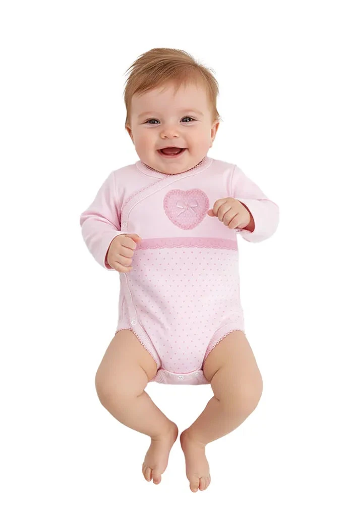 Thermal Open Side Printed Bodysuit Heart