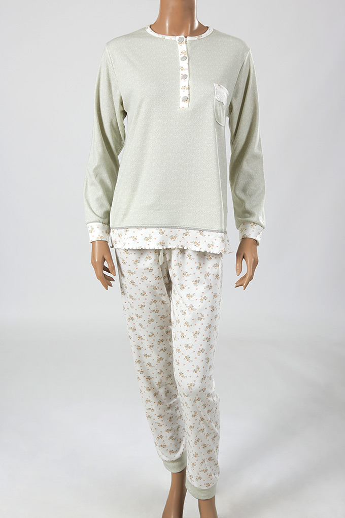 Flowers Woman Thermal Printed Pyjama Set w/ Pocket