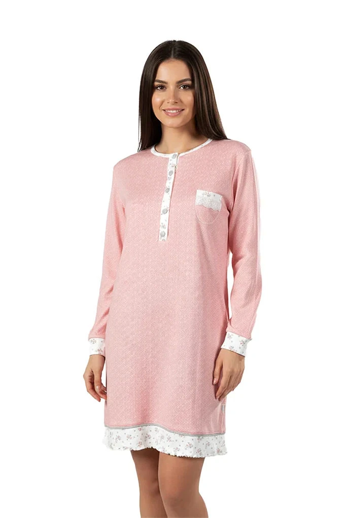 Woman Thermal Printed Nighshirt w/ Pocket 