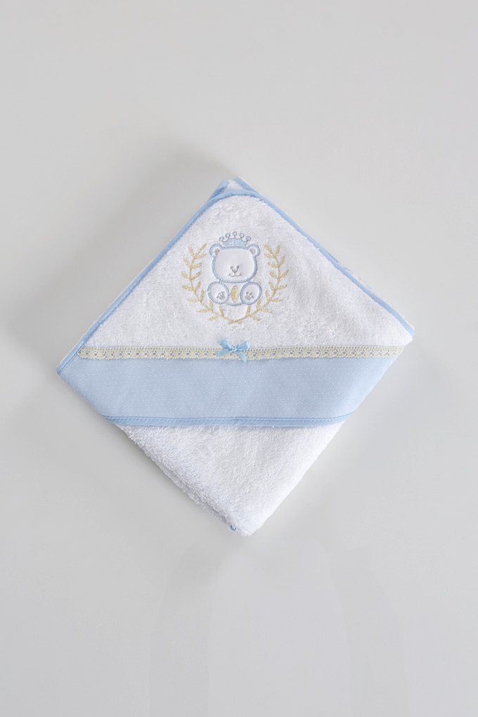 Bear w/ Lace Embroidered Baby Towel