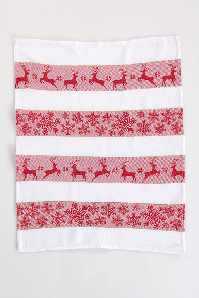 Reindeer Stripes Jacquard Kitchen Cloths
