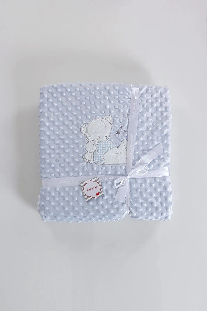 Embroided Bubble Baby Blanket Bear