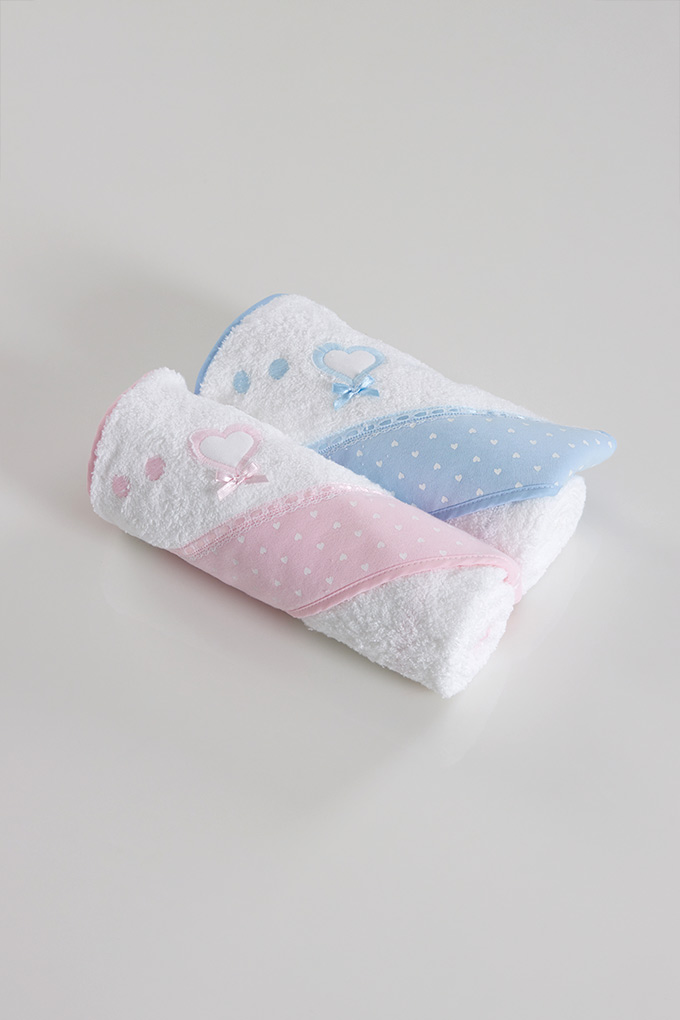 Hearts Embroidered Baby Towel