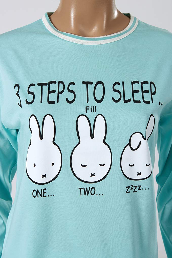Pijama Estampado s/ Carda Senhora 3 Steps To Sleep_3