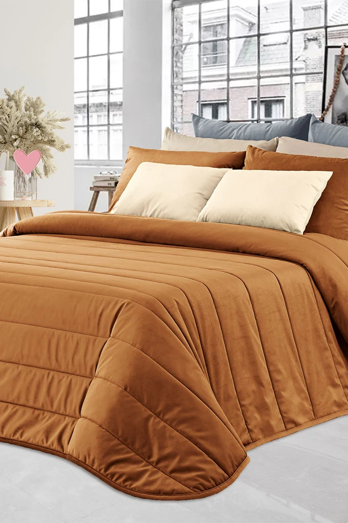 Tango Velvet Quilted Bedspread