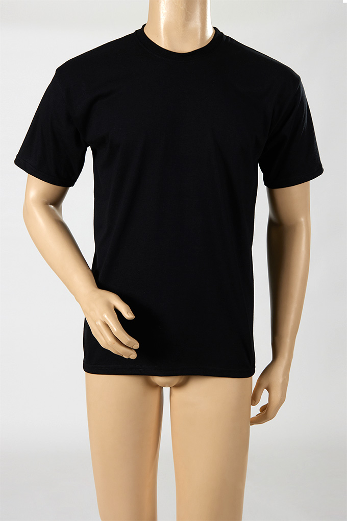 Unisex Black Plain T-shirt