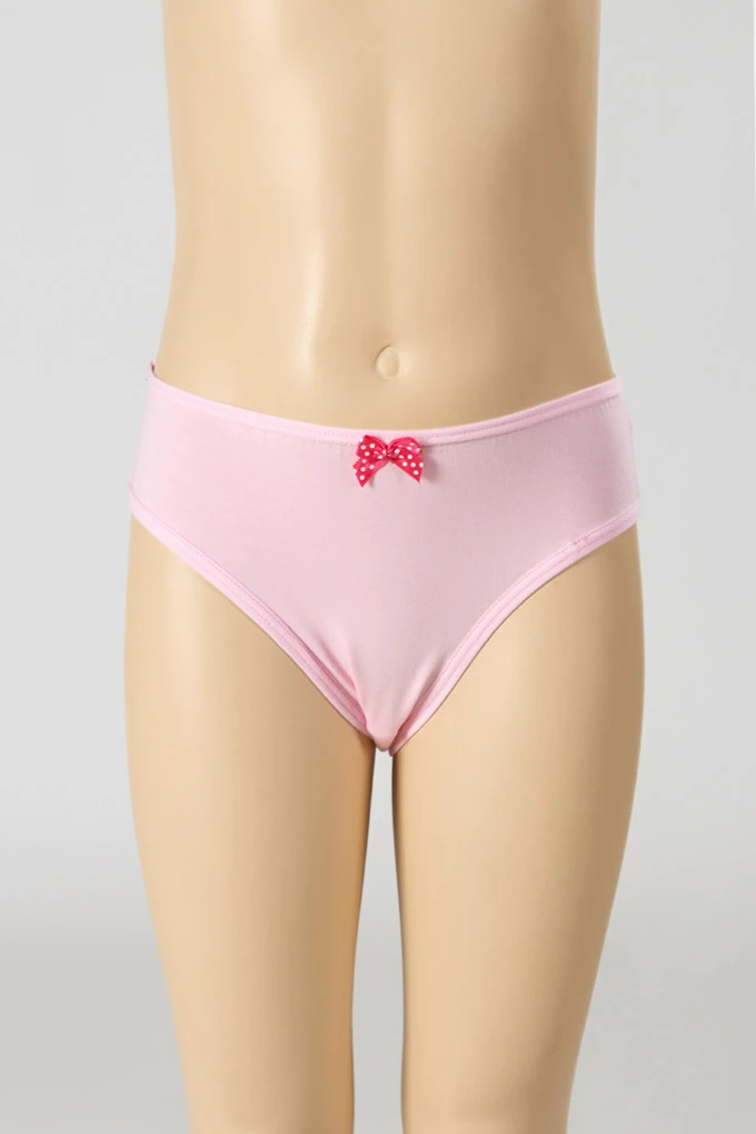 Girl Plain Bikini Knickers w/ Bow