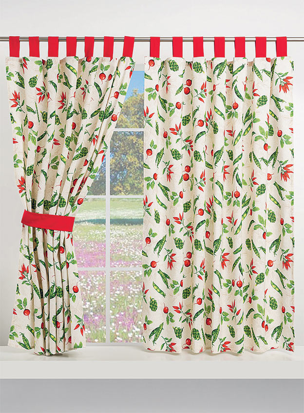 Jessie Printed Curtains w/ Straps