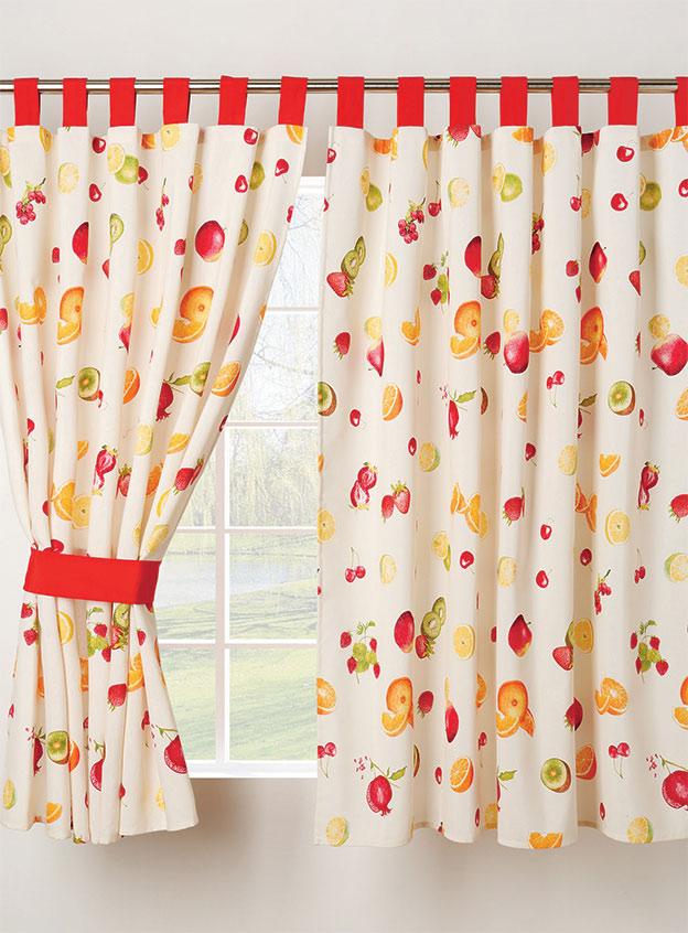 Vitamina Printed Curtains w/ Straps