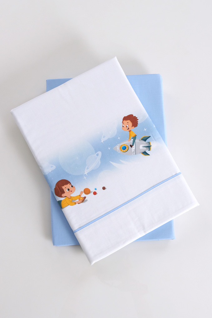 Luigi 17 Digital Printed Cotton Sheets Set w/ Fitted Sheet