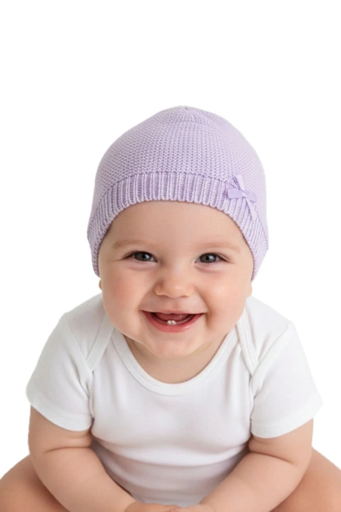 Knitted Baby Beanie w/ Bow