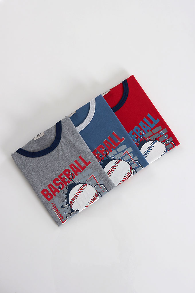 Pijama Estampado Manga Curta Menino Baseball