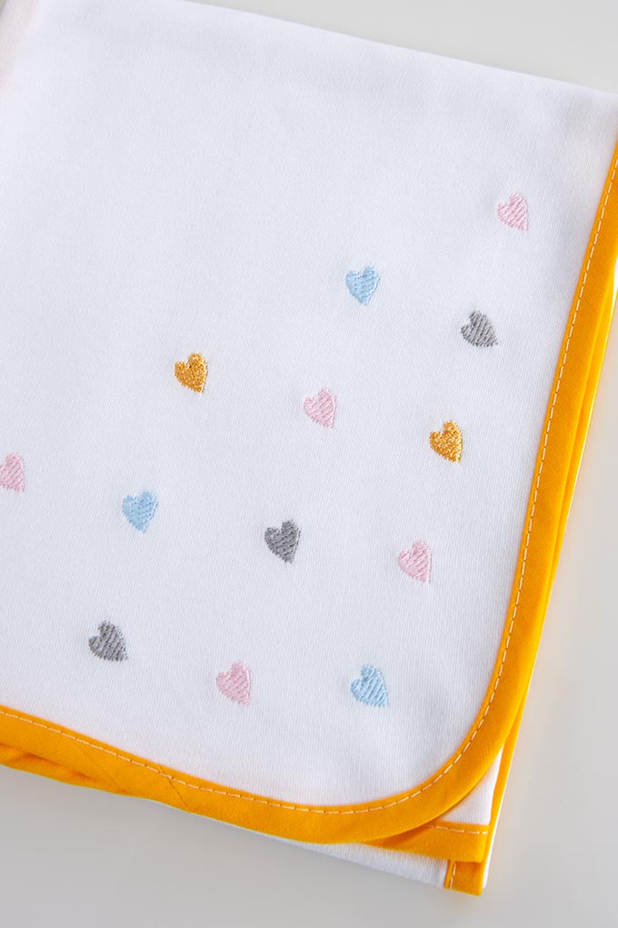 Colorful Hearts Embroidered Burp Cloth