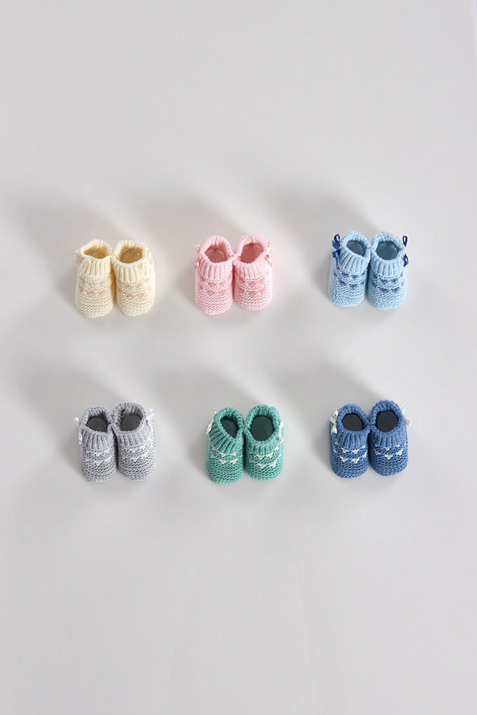Baby Bicolor Knitted Booties