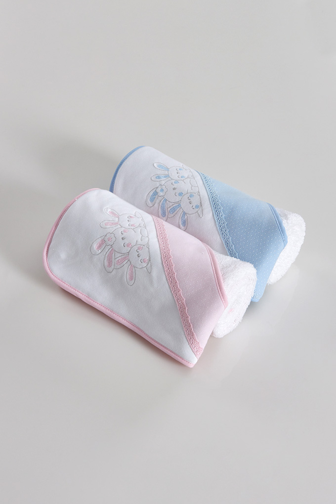 3 Bunnies Embroidered Baby Towel