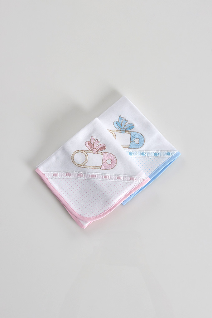 Safety Pin Embroidered Burp Cloth