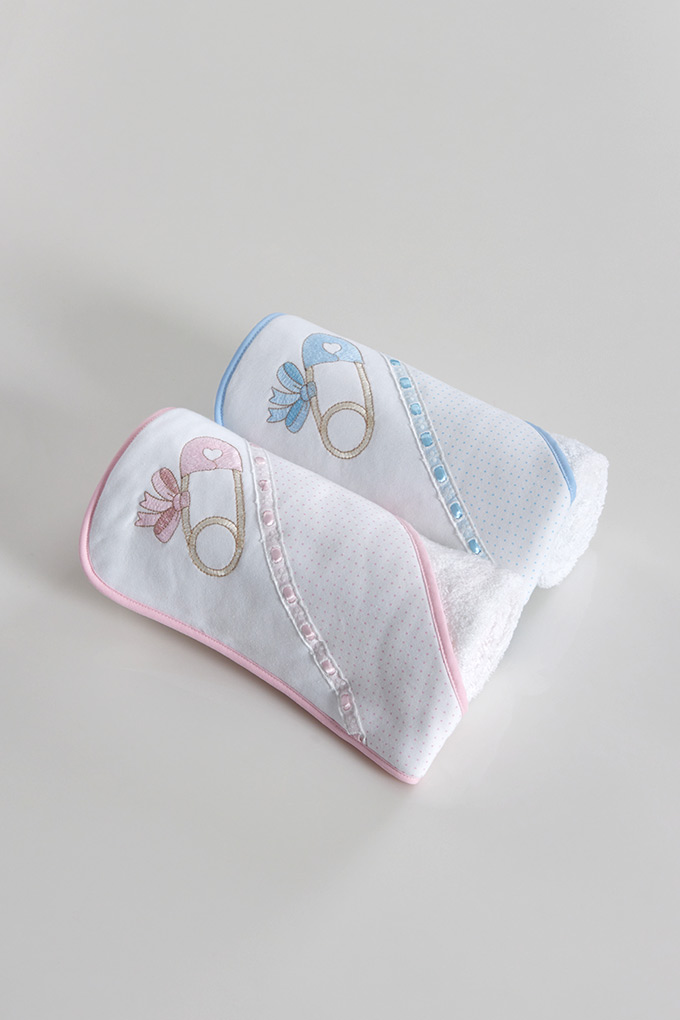 Safety Pin Embroidered Baby Towel