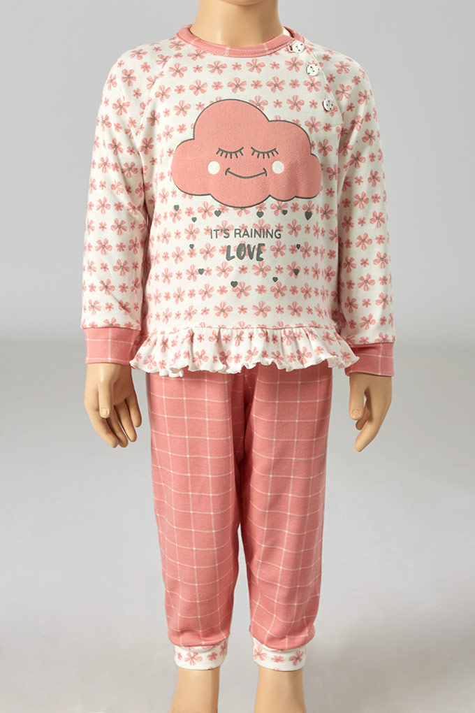 Its Raining Love Girl Thermal Printed Pyjama Set